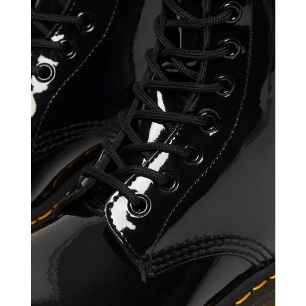 NEW Dr. Martens 1460 Patent Leather Lace Up Combat Boots Black Women's Size 6 - Picture 8 of 13